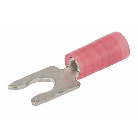 Fork Terminal, #8 Stud Size, 18 AWG, 600 V, Nylon Insulated, Red MPN:S22-8N-L