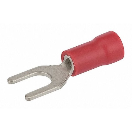 Fork Terminal, #8 Stud Size, 18 AWG, 300 V, Vinyl Insulated, Red MPN:S22-8V