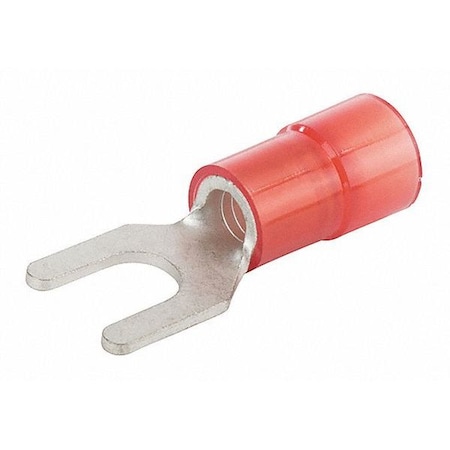 Fork Terminal, 1/4 in Stud Size, 8 AWG, 600 V, Nylon Insulated, Red MPN:S8-14N