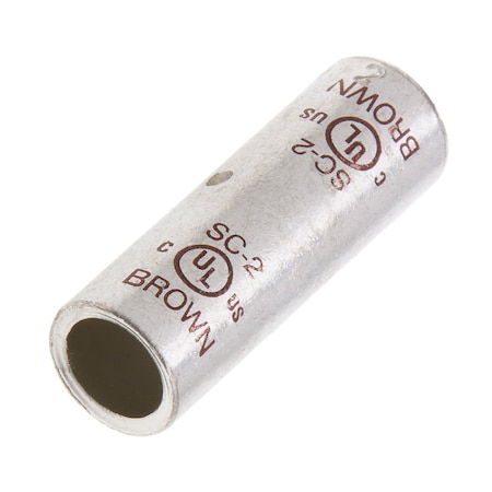 Splice Wire Connector, 2 AWG Max, Brown, None Insulation, 600 V MPN:SC-2