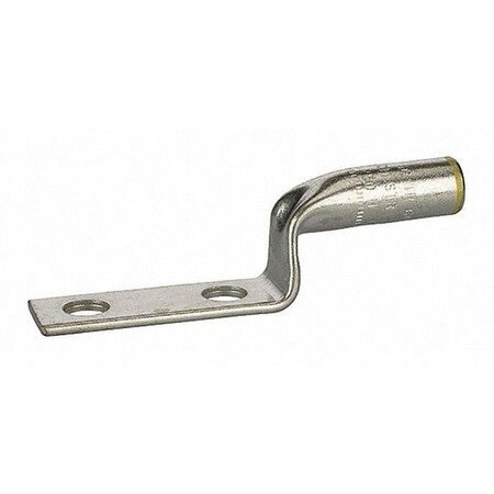 Two-Hole Compression Lug, 250 MCM Max, 1 to 2 in Stud, Long Barrel, Copper, Yellow MPN:SL250N