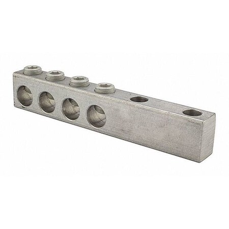Mechanical Lug, 350 kcmil Max, 4 Conductor, 2 Hole, 1 in Stud, Aluminum MPN:STL350-4
