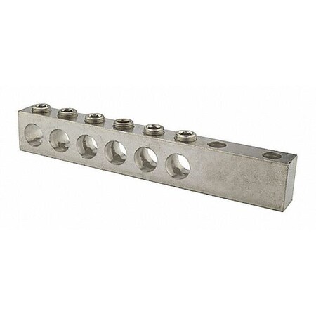 Mechanical Lug, 500 kcmil Max, 6 Conductor, 2 Hole, 1 in Stud, Aluminum MPN:STL500-6