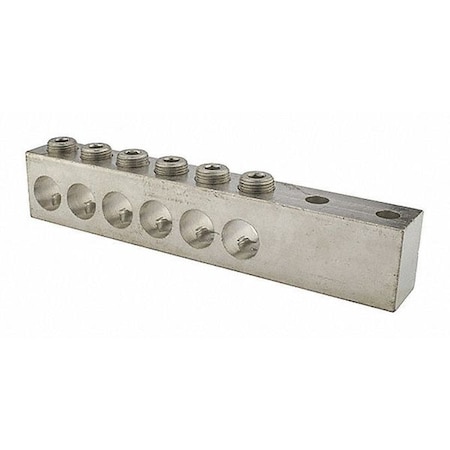 Mechanical Lug, 750 kcmil Max, 6 Conductor, 2 Hole, Aluminum MPN:STL750-6