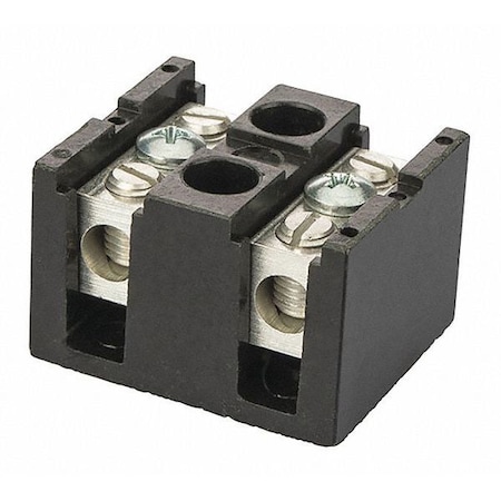 Terminal Block, 75 A, 600 V, 2 AWG, Black MPN:TBS2-2