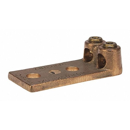 Mechanical Lug, 4/0 AWG Max, 2 Conductor, 2 Hole, 1 to 2 in Stud, Bronze MPN:TL250-2L2