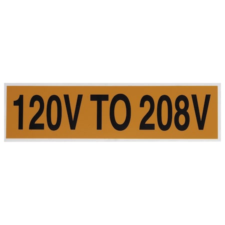 Voltage Marker 120V To 208V MPN:VM-A-35