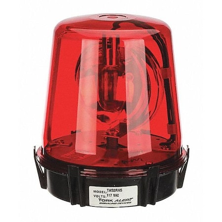 Rotating Beacon 25W 117Vac Red, Red, 117VAC, Screw Mount MPN:TA52RN5