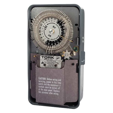 Electromechanical Timer, 24 hr, Gray, Metal MPN:8001U