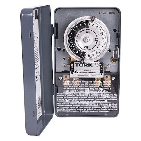 Electromechanical Timer, 24 hr, Gray, Metal MPN:1103B