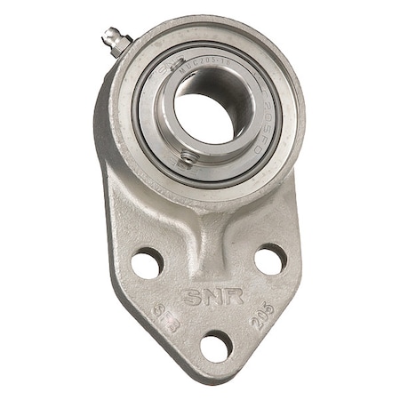 3 Holes, Flange Bracket Housing, Flange Mount Bearing, Radial Ball, 25/32 in Dia, Stainless Steel, Set Screw MPN:SUCFB204CC