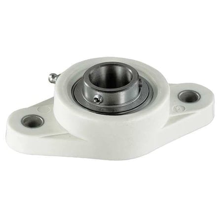 2 Holes, Rhombus Housing, 2 Bolt Flange Bearing, Radial Ball, 1 in Dia, Thermoplastic, Set Screw MPN:SUCNFL205-16