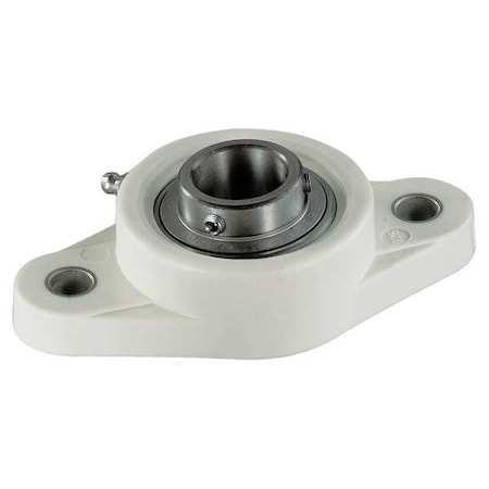 2 Holes, Rhombus Housing, 2 Bolt Flange Bearing, Radial Ball, 30 mm Dia, Thermoplastic, Set Screw MPN:SUCNFL206