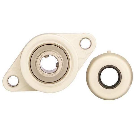 2 Holes, Rhombus Housing, 2 Bolt Flange Bearing, Radial Ball, 1-1/4 in Dia, Polymer, Set Screw MPN:SUCNFL207-20C0FG1