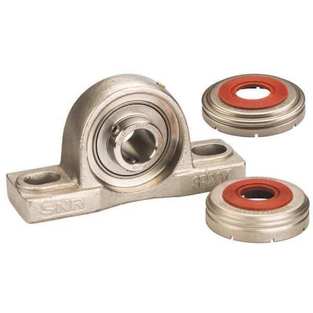 Pillow Block Bearing, Stainless Steel Housing Material, Set Screw, Ball, 1 in Dia, Stainless Steel Insert Material MPN:SUCP205-16C0FG1