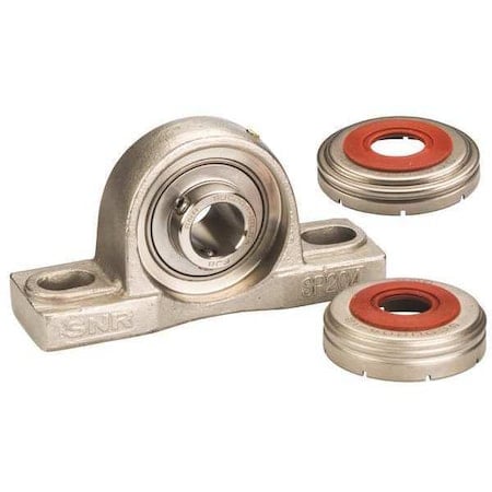 Pillow Block Bearing, Stainless Steel Housing Material, Set Screw, Ball, 1-1/2 in Dia, Stainless Steel Insert Material MPN:SUCP208-24C0FG1