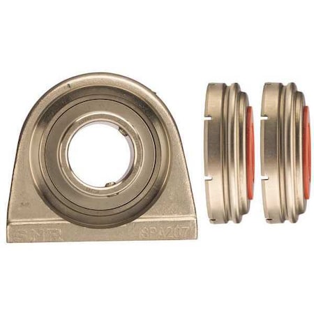 Pillow Block Bearing, Stainless Steel Housing Material, Set Screw, Ball, 1 in Dia, Stainless Steel Insert Material MPN:SUCPA205-16C0FG1