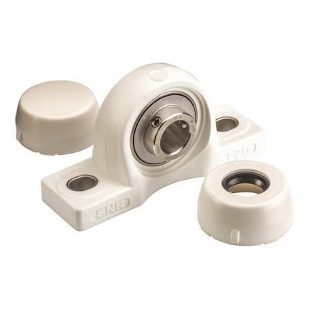 Pillow Block Bearing, Thermoplastic Housing Material, Set Screw, Ball, 1 in Dia, Stainless Steel Insert Material MPN:SUCPPL205-16CCFG1