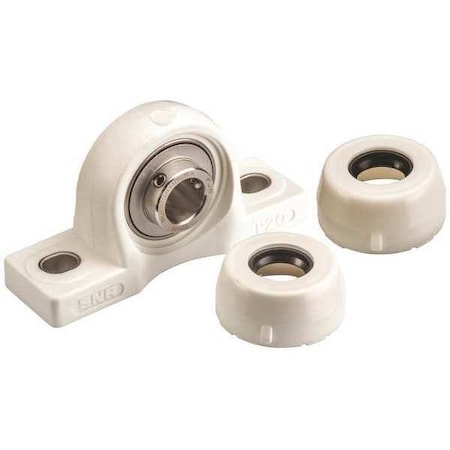 Pillow Block Bearing, Thermoplastic Housing Material, Set Screw, Ball, 1-1/4 in Dia, Stainless Steel Insert Material MPN:SUCPPL207-20C0FG1