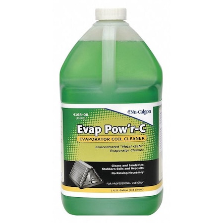 Evap Pow'r-C Evaporator Coil Cleaner, Liquid, Green, 1 gal Jug MPN:4168-08