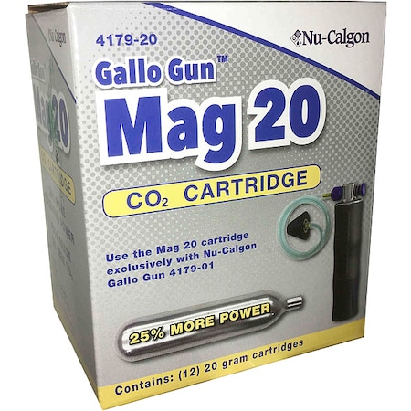CO2 Cartridge, 9 1/2 in L, 800 psi, PK12 MPN:4179-20
