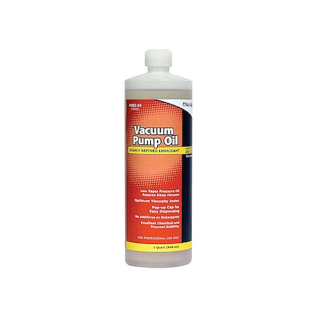 Refrigerant Evac Pump Oil, 1 qt, Bottle MPN:4383-24