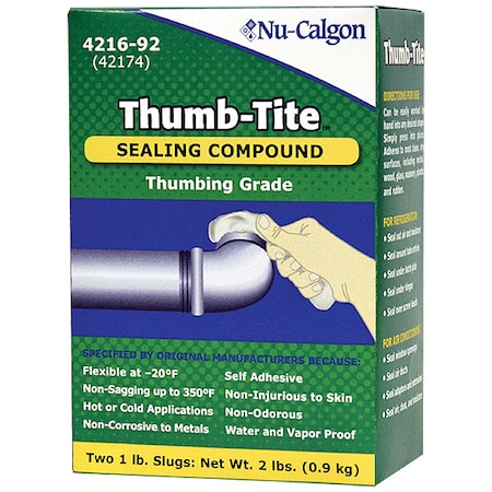 Caulking Compound, 2 lb, Slug, Whites, Thumb-Tite MPN:4216-92
