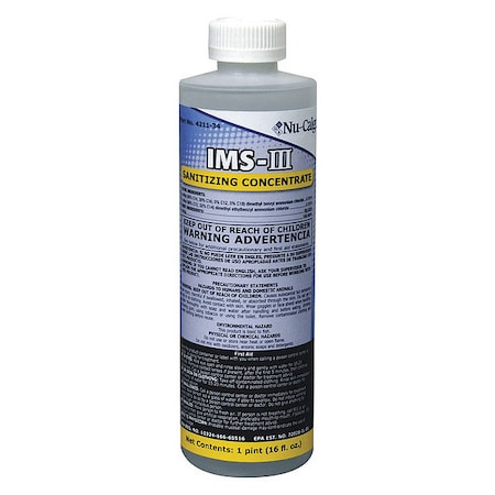 Ice Machine Sanitizing Concentrate, Nickel Safe, Liquid, 16 oz Bottle, Clear MPN:4211-34
