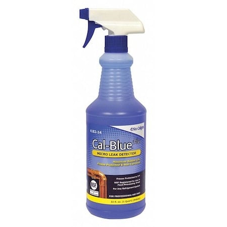 Cal-Blue Micro Leak Detector, Liquid, 1 qt Spray Bottle, Blue, 5 to 220 Degrees F MPN:4182-24