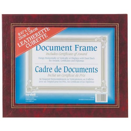 Leatherette Frame, 8.5x11 Burgundy, PK2 MPN:21200