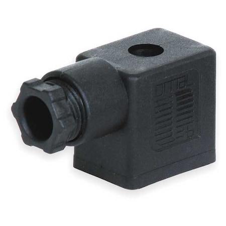 Solenoid Coil Connector, 2 Pin, 22 mm MPN:230-364 black 12 end