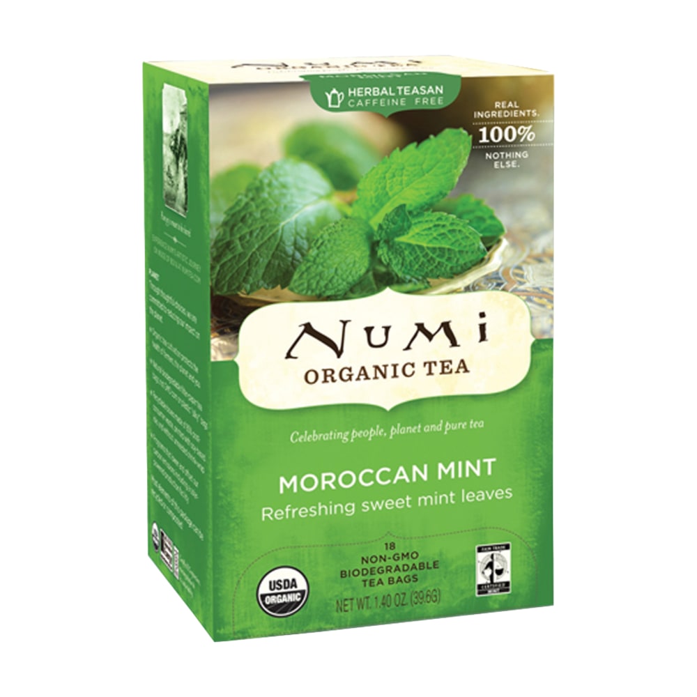 Numi Morroccan Mint Herbal Tea, Box Of 18 (Min Order Qty 6) MPN:10104