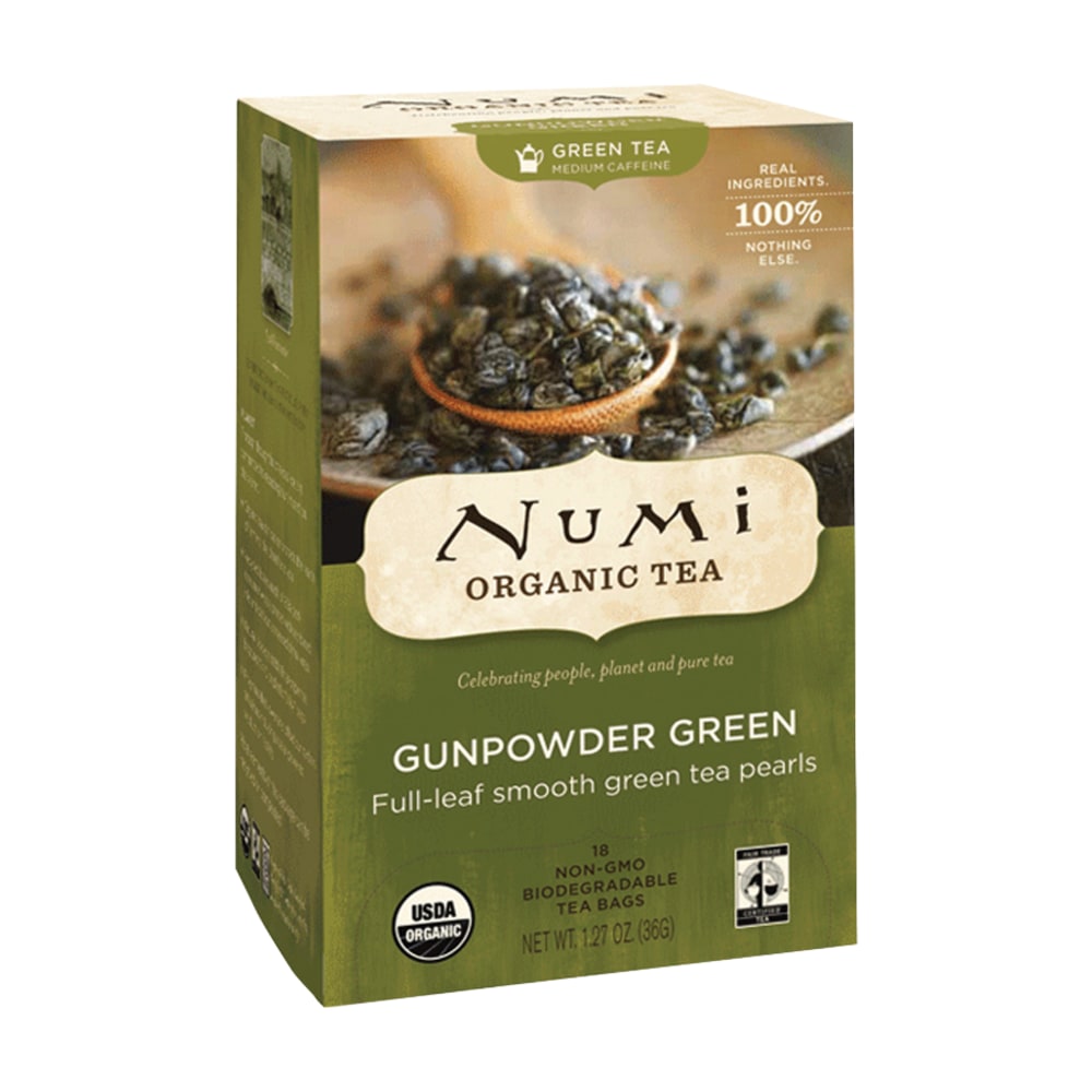 Numi Organic Gunpowder Green Tea, Box Of 18 (Min Order Qty 9) MPN:10109