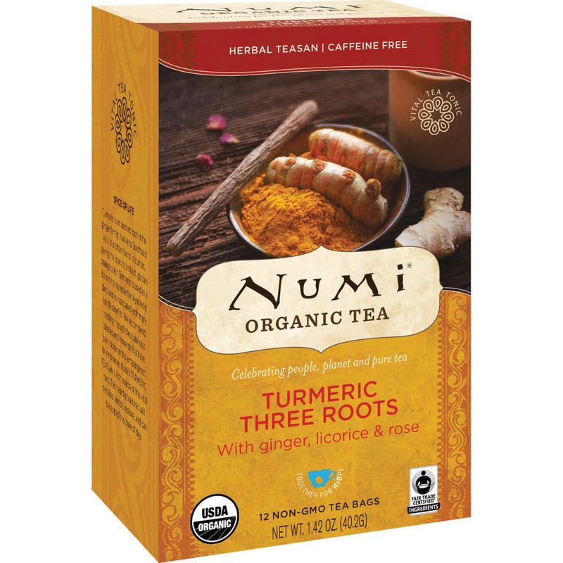 Numi Turmeric Organic Tea Licorice, Spicy Ginger, Turmeric, 1.4 Oz, Carton Of 12 MPN:10550