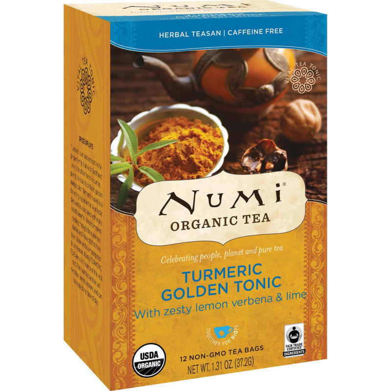 Numi Turmeric Organic Tea Dried Lime, Turmeric, Verbena, 1.3 Oz, Carton Of 12 (Min Order Qty 10) MPN:10551