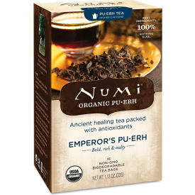 Numi® Organic Pu-Erh Tea Emperor's Pu-Erh Single Cup Bags 0.125 Oz 16/Box NUM10350