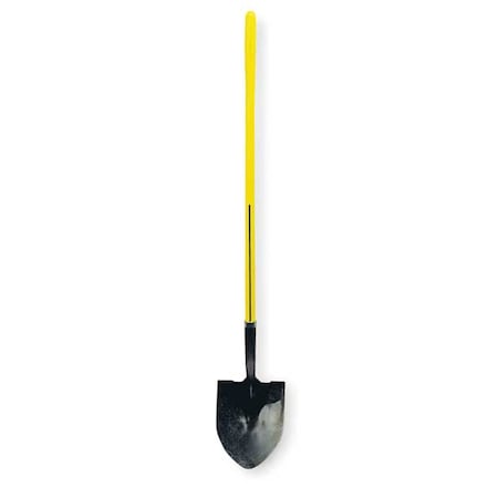16 ga Standard Step Round Point Shovel, Steel Blade, 48 in L Yellow Handle MPN:6894157