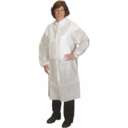 Frock, Disposable, Snaps, L/XL, Package Quantity 25, NuTech, White, 25 PK MPN:FK-62121-4