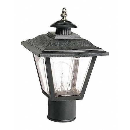 1-Light - 13ft.ft. Coach Post Top Lantern with Finial Beveled Acrylic Panels Black Finish MPN:SF77-898