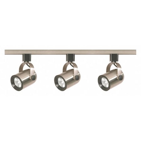 3-Light, MR16, Round Back Track Kit, 4 foot Track, Line Voltage, Brushed Nickel MPN:TK354