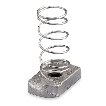 Channel Nut With Spring, 1/4-20 In, Steel MPN:SPRA0025EG