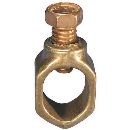Grounding Connector, 1 Grounding Wire, 8 AWG SOL to 2 AWG STR, 5/8 in Rod Dia, Bronze MPN:CP58