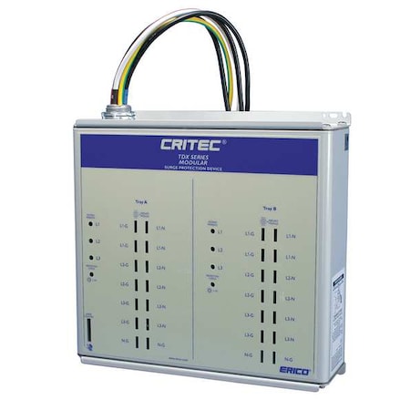 Surge Protection Device, 3 Phase, 277/480V, 4 Poles, 4 Wires + Ground MPN:TDX400S277/480