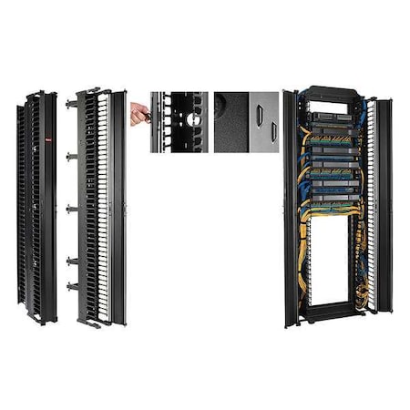 Cable Manager, Vertical, 6in. H x 84in. L MPN:DV6D7