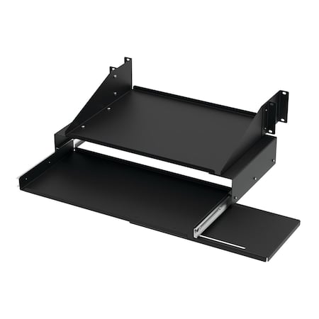 Pullout Keyboard Tray with Monitor Shelf MPN:E19SKBM