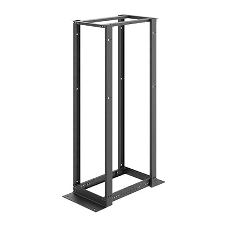 Open Frame Rack, Black, Aluminum 4-Post MPN:E4DR19FM38U