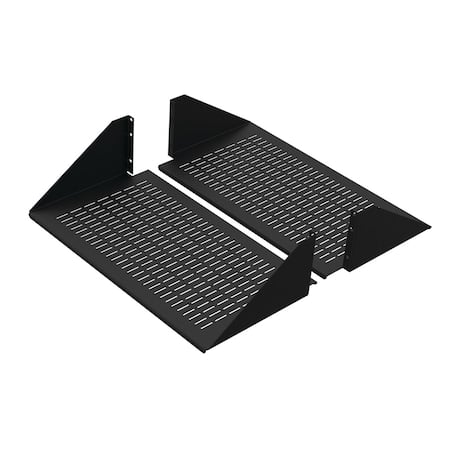 Double-Sided Steel Vented Shelf, fits 23 in. LAN R., Black, Steel MPN:ESHDV23