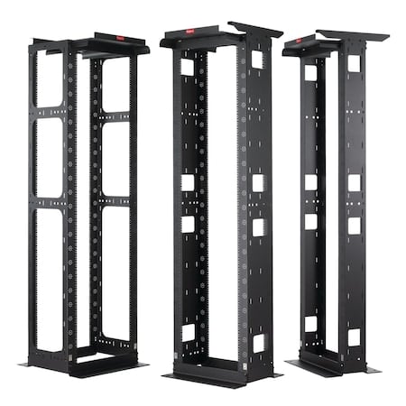 MAXRACK Open Frame System, 86.13x24.00x16.50, Black, Aluminum MPN:M846B45
