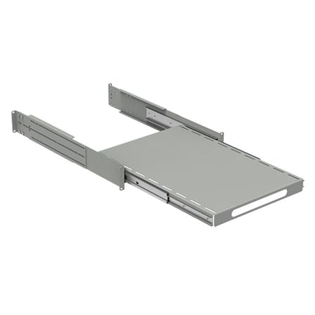Rack Mount Pull-out Shelf, 17in pull, Lt Gray, Steel MPN:P19SHP68