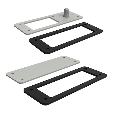Closure Plate Adapters for Cutouts, 24 Pin to Blank, Lt Gray, Steel MPN:PAD240
